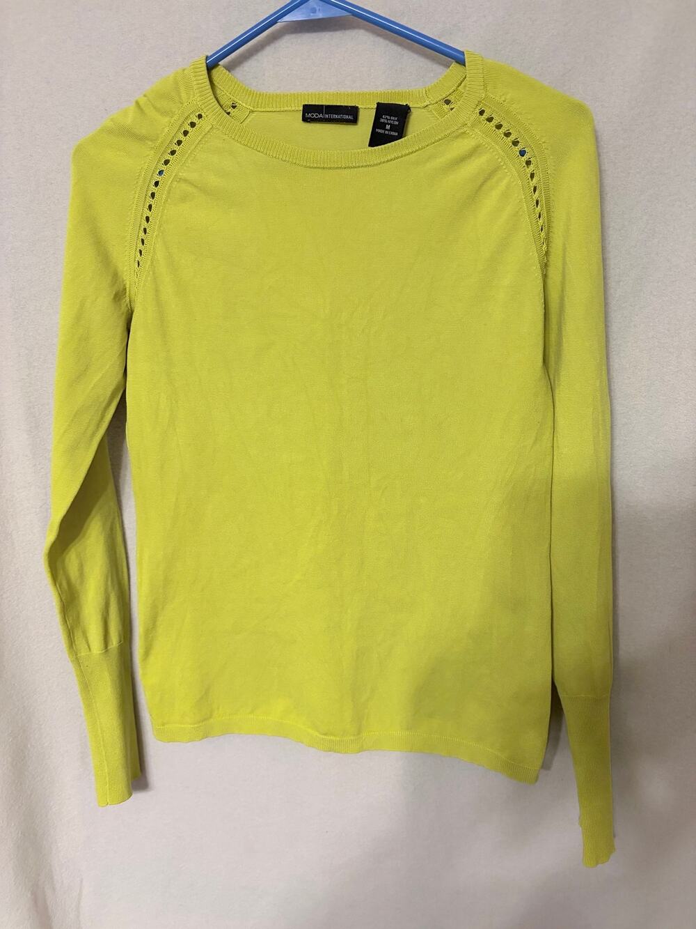 Vintage Moda International Silk Blend Sweater Lime Gre